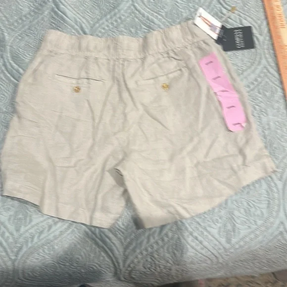 Company Ellen Tracy size small elastic tie waist khaki shorts NWT - Picture 4 of 4